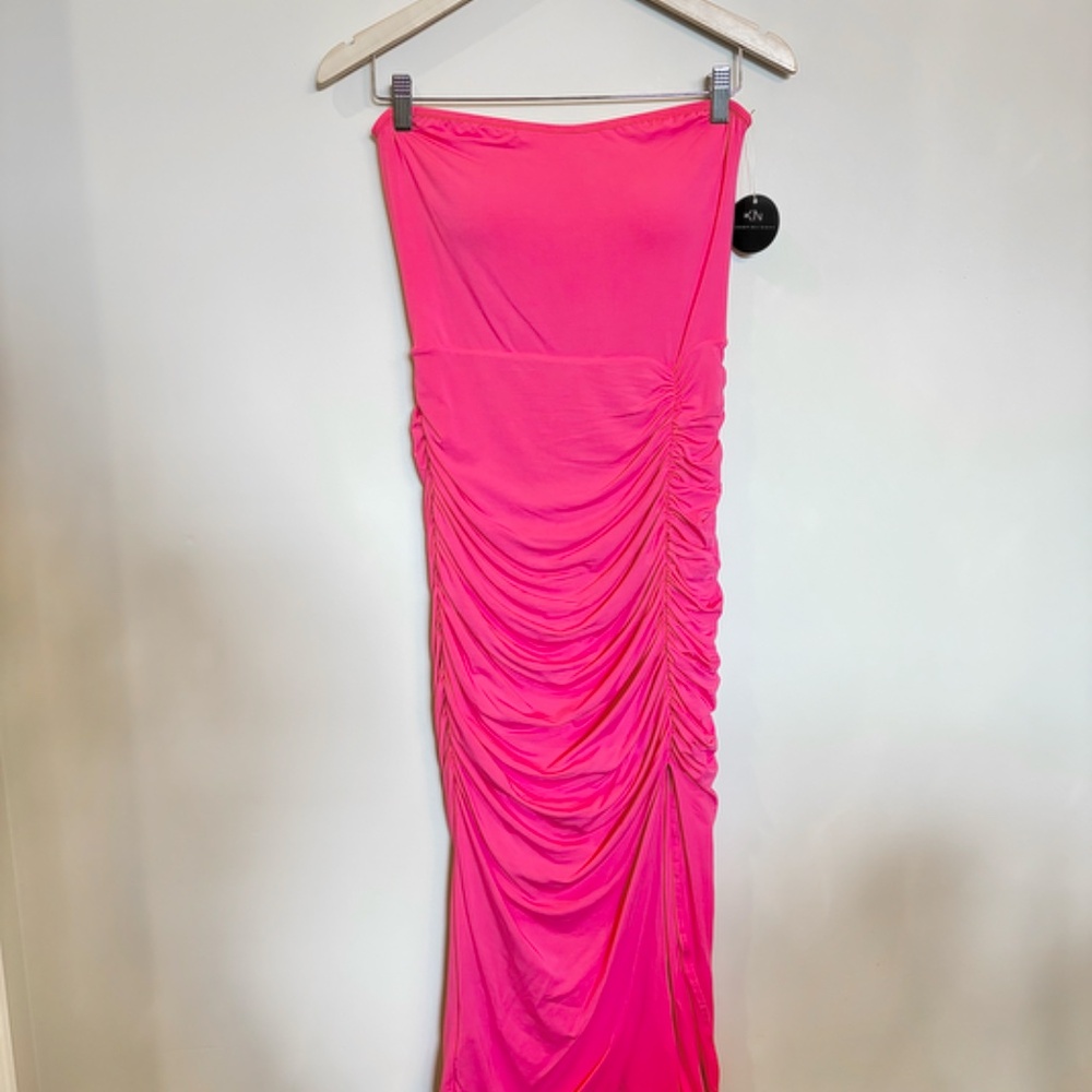 Klassy Network - Pink Ruched Tube Top Brami Dress | L